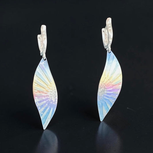 Morning Radiance – Titanium Dangle Earrings