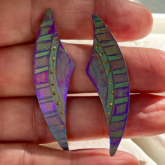 Aurora Arc Orchid Mist Titanium Post Earrings