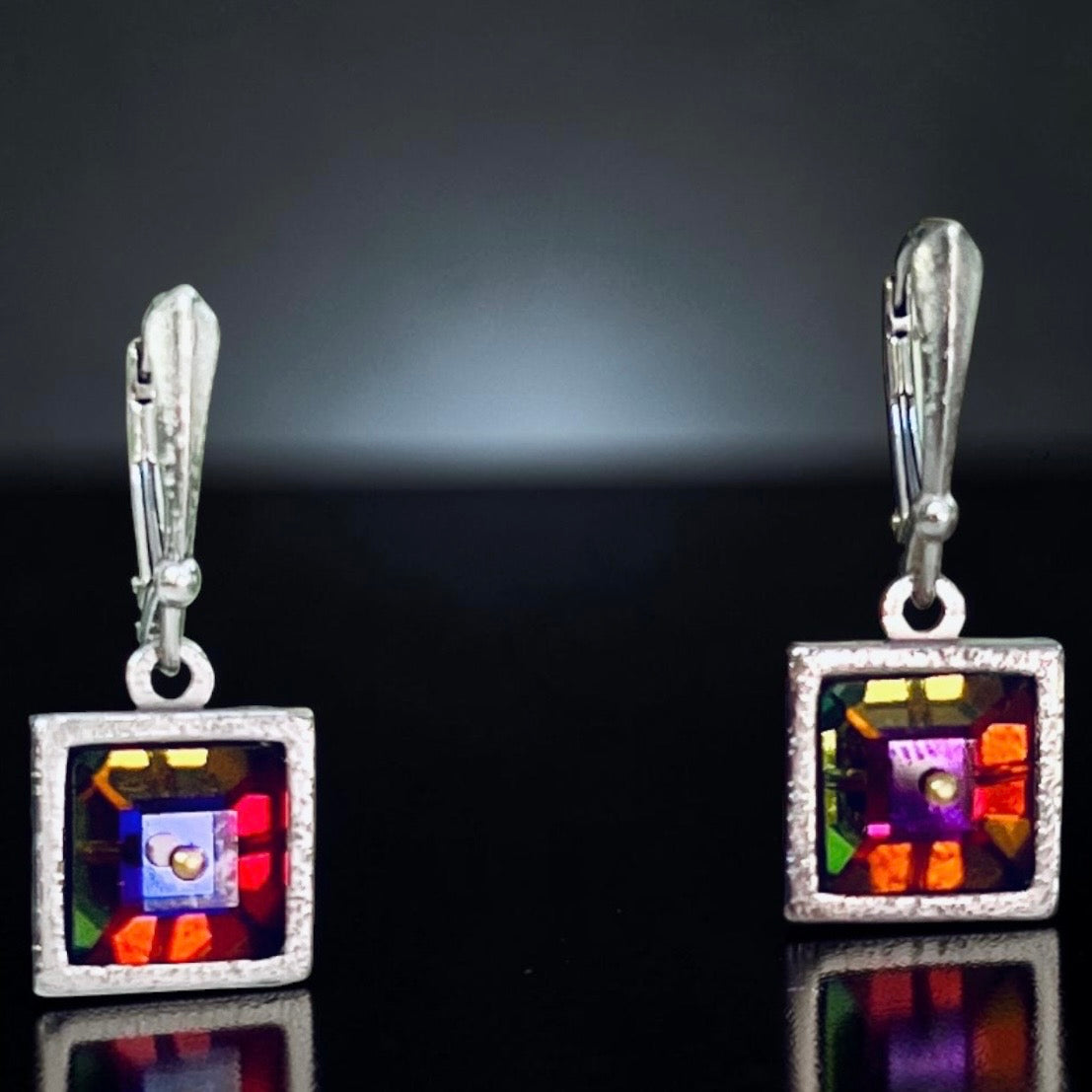 Modern Swarovski Crystal Dangle Earrings | DianaHDesigns