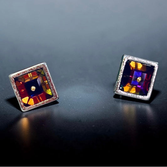 Modern Swarovski Crystal Stud Earrings