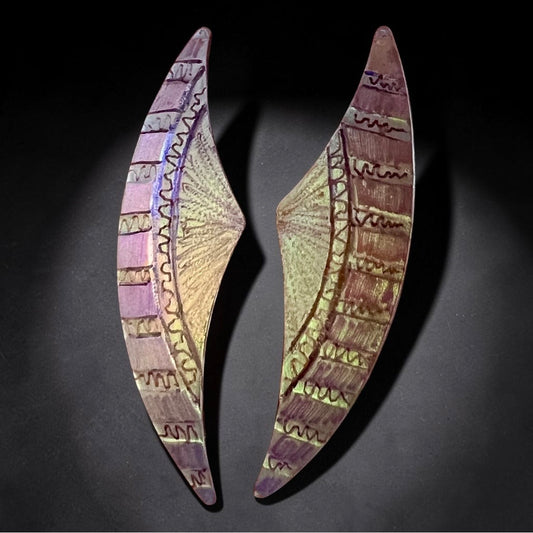 Aurora Arc Lavender Titanium Earrings