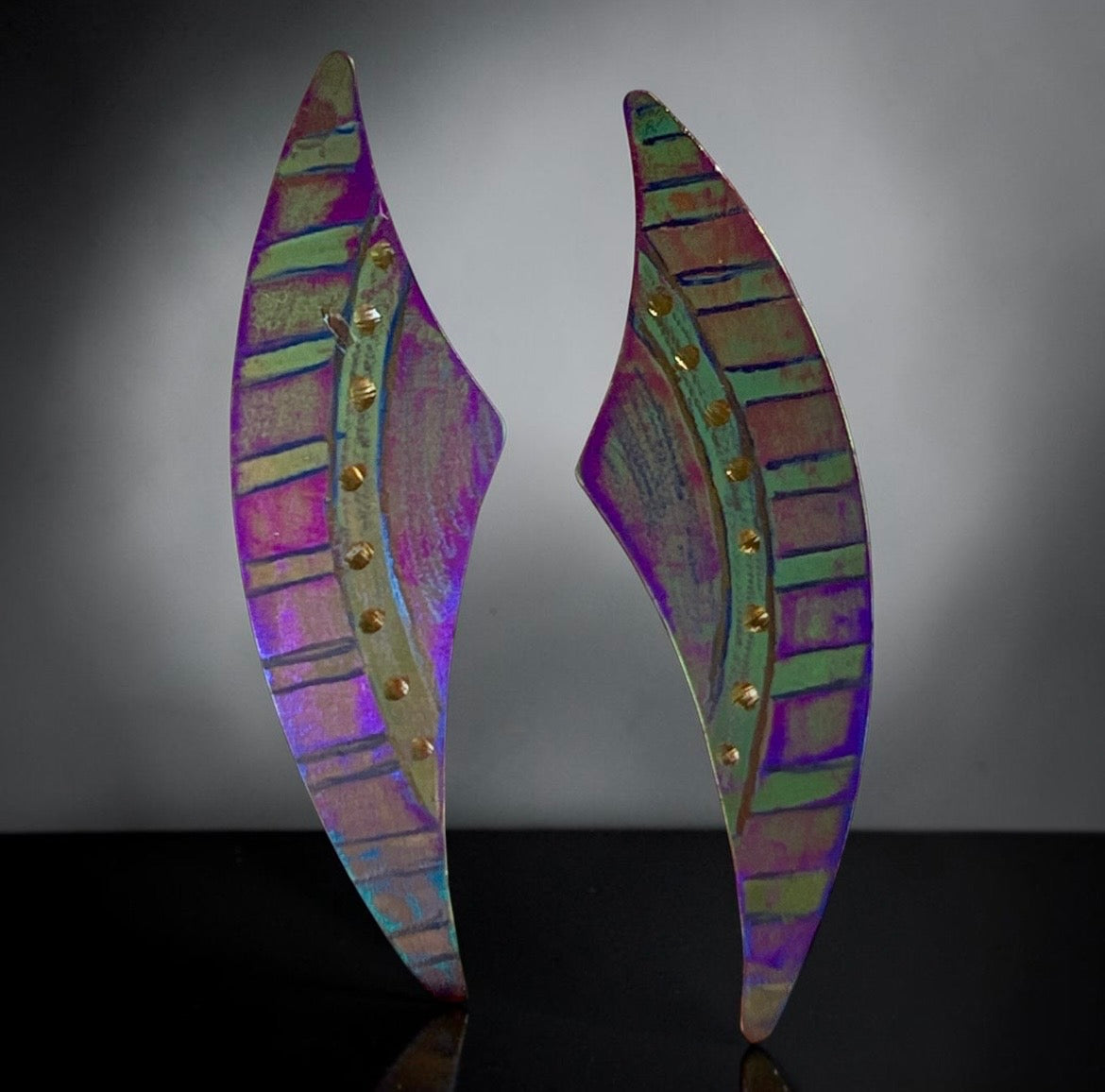 Aurora Arc Orchid Mist Titanium Post Earrings