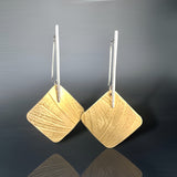 Golden Bronze Nu Gold Square Diamond Shape Dangles