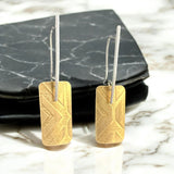 Nu Gold Long Rectangular Shape Art Deco Dangles