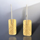 Nu Gold Long Rectangular Shape Art Deco Dangles