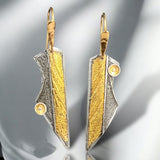 "Parallel Universe"....contemporary steel and 24K gold dangle earrings