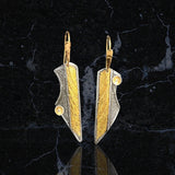 "Parallel Universe"....contemporary steel and 24K gold dangle earrings