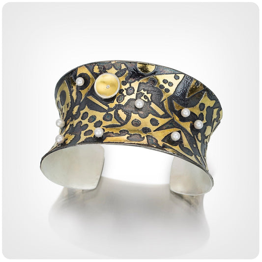 "Girls Gotta have Pearls"...Sterling/24K Cuff