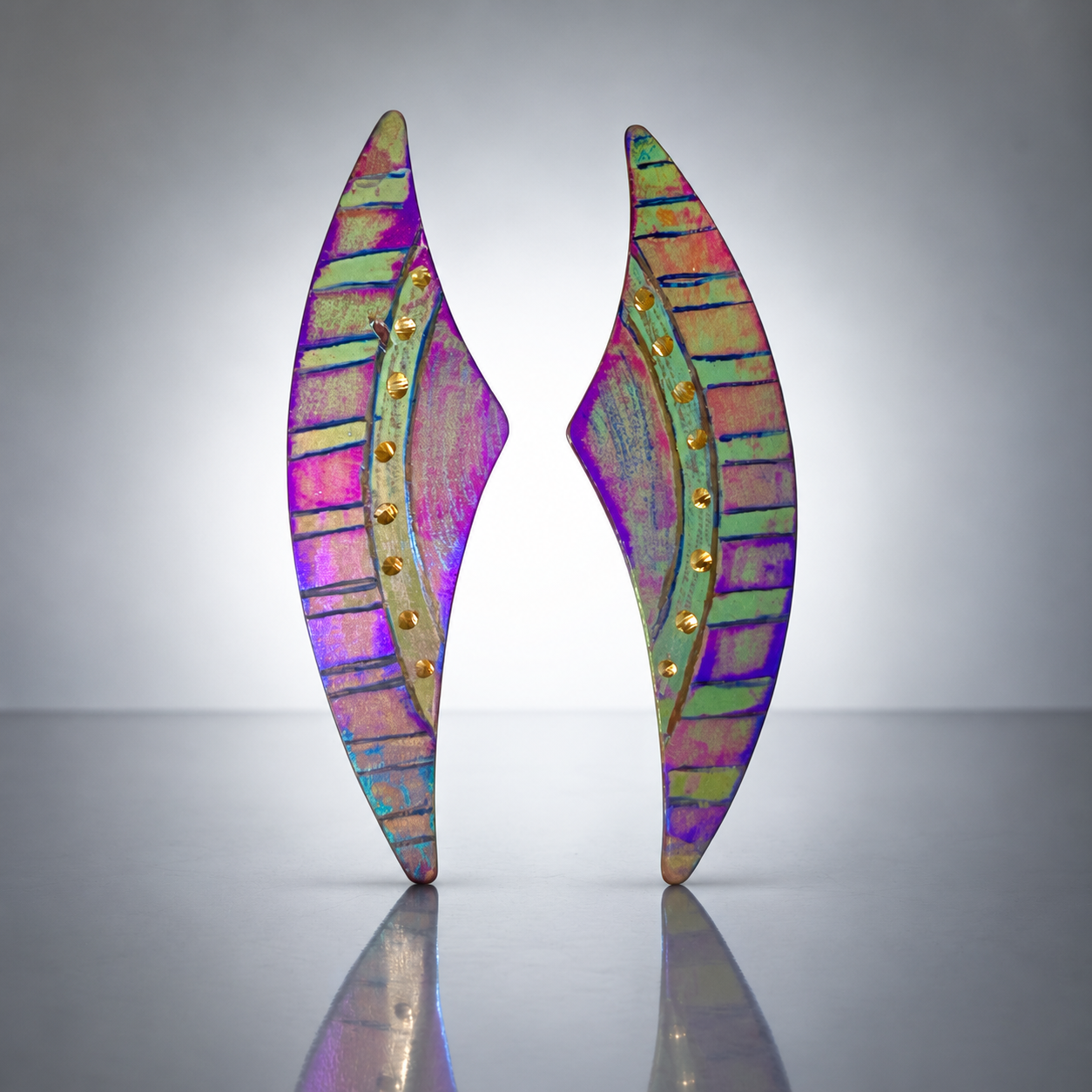 Aurora Arc Orchid Mist Titanium Post Earrings