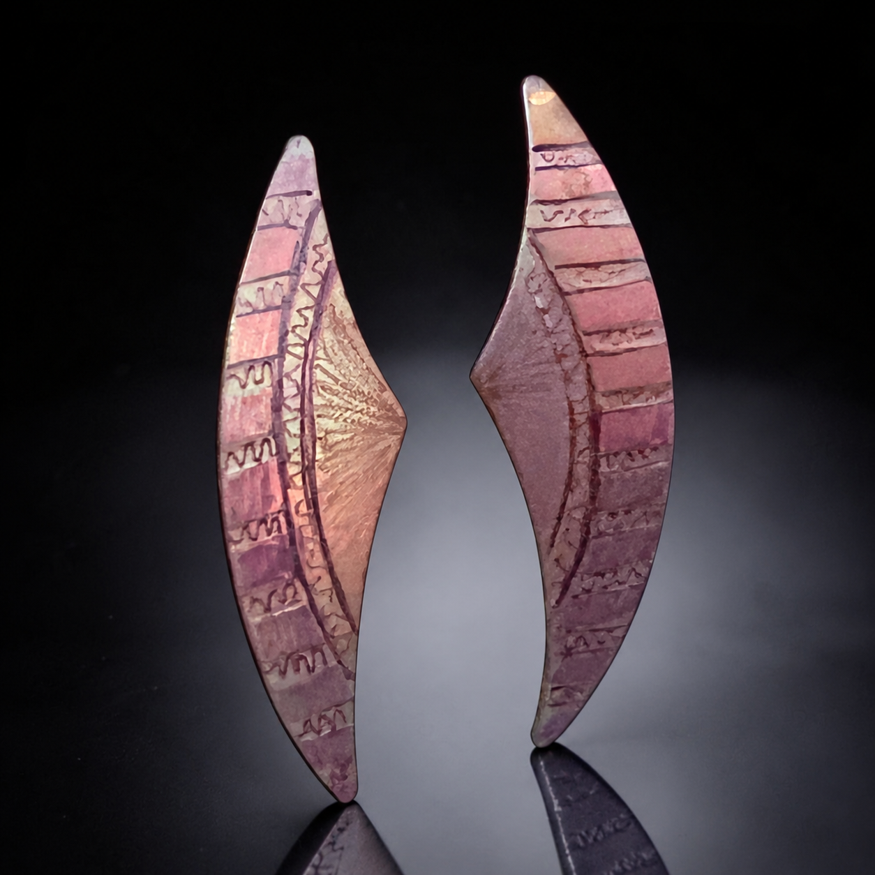 Aurora Arc Lavender Titanium Earrings