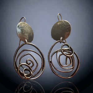 "Eye of The Storm"....contemporary black steel wire earrings