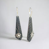 "Comet Triangles"....contemporary steel long dangles