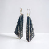 "Textural Interest Triangles"....contemporary steel long dangles