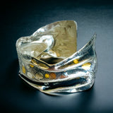 "Dots and Folds"...sterling silver and 24K gold cuff