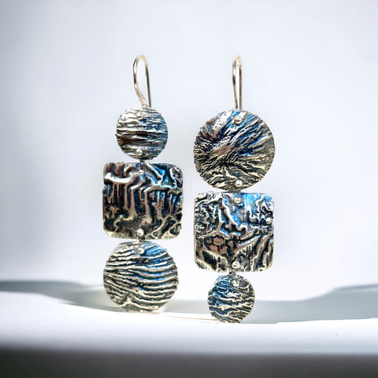 Geometric Sterling Silver Statement Earrings | DianaHDesigns