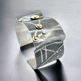 "Angular and Architectural"...Stunning Sterling/24K Cuff