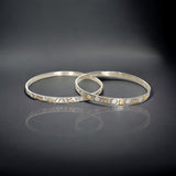 Sterling Silver and 24K Gold Bangle Bracelets