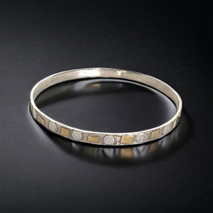 Sterling Silver and 24K Gold Bangle Bracelets