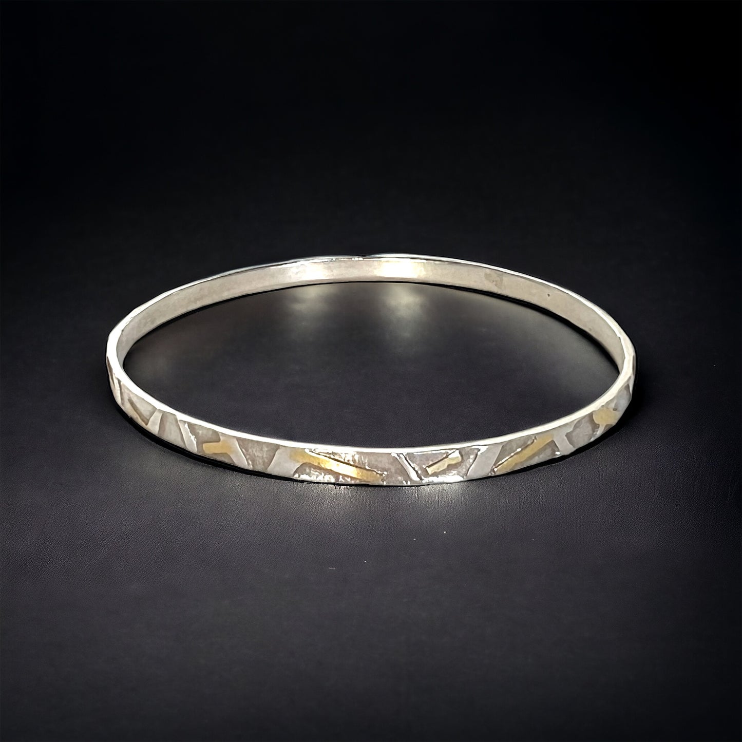 Sterling Silver and 24K Gold Bangle Bracelets