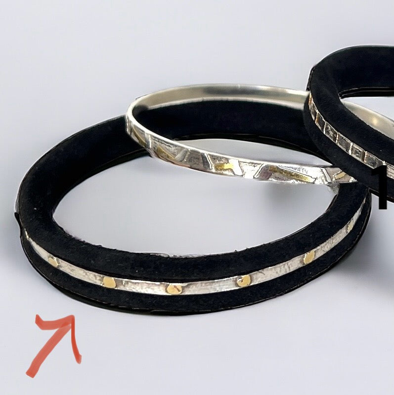 Sterling Silver and 24K Gold Bangle Bracelets