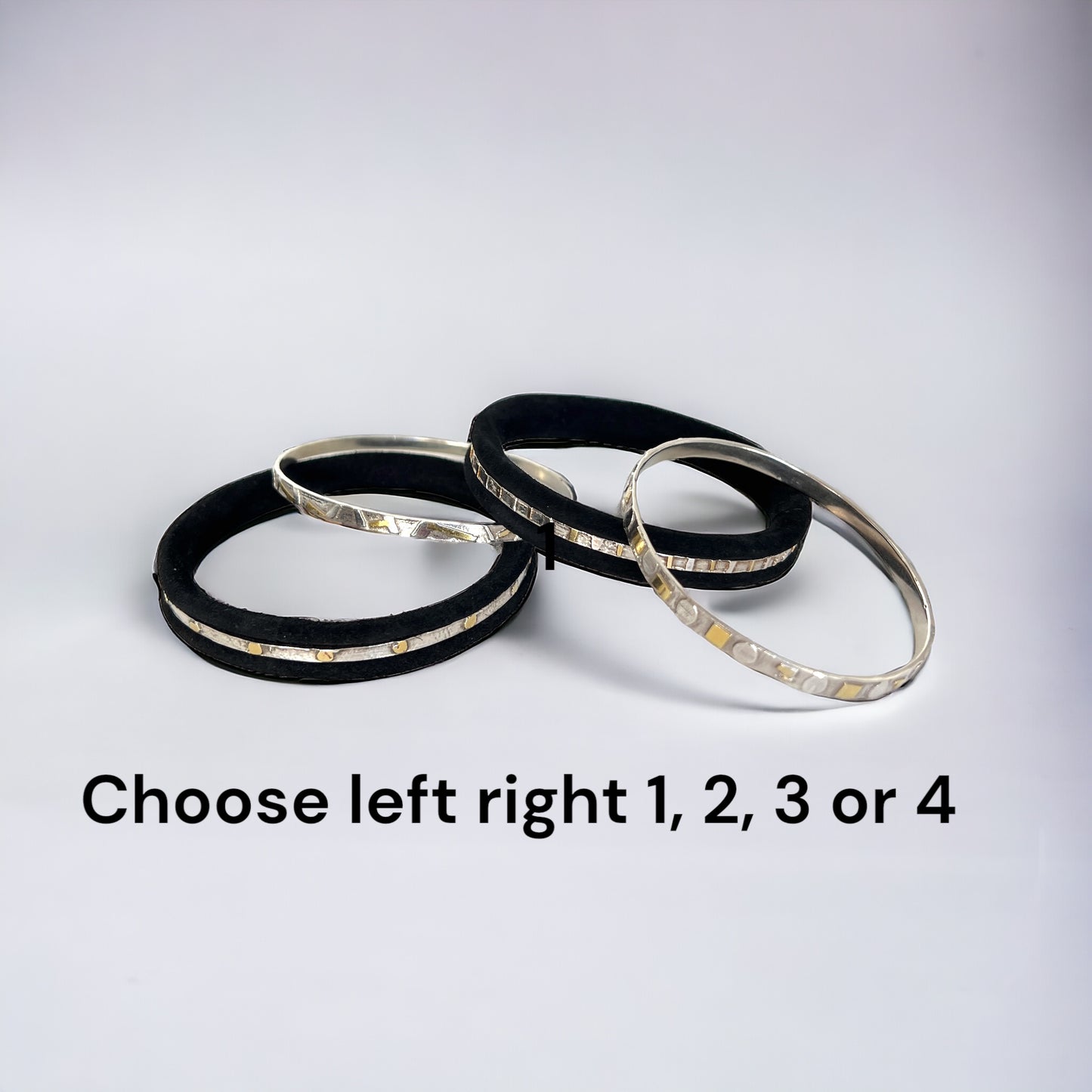 Sterling Silver and 24K Gold Bangle Bracelets