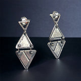 "Edgy, Minimalist Hinged Triangles"... Sterling Post Dangles