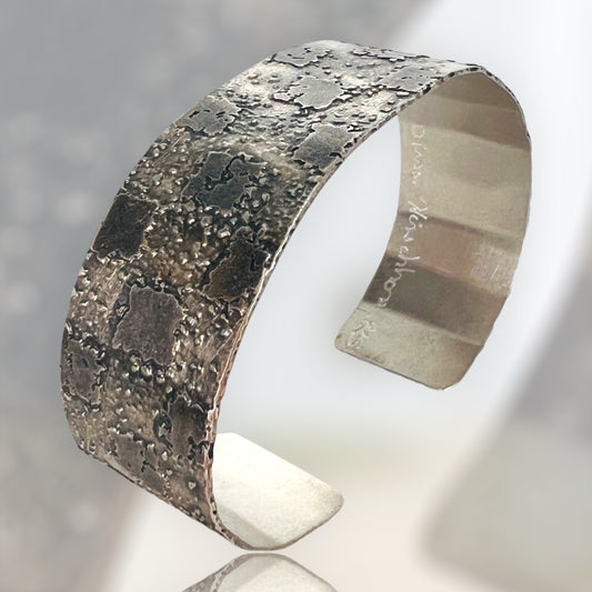 "Angular and Organic Squares" Stunning Sterling Unisex Cuff