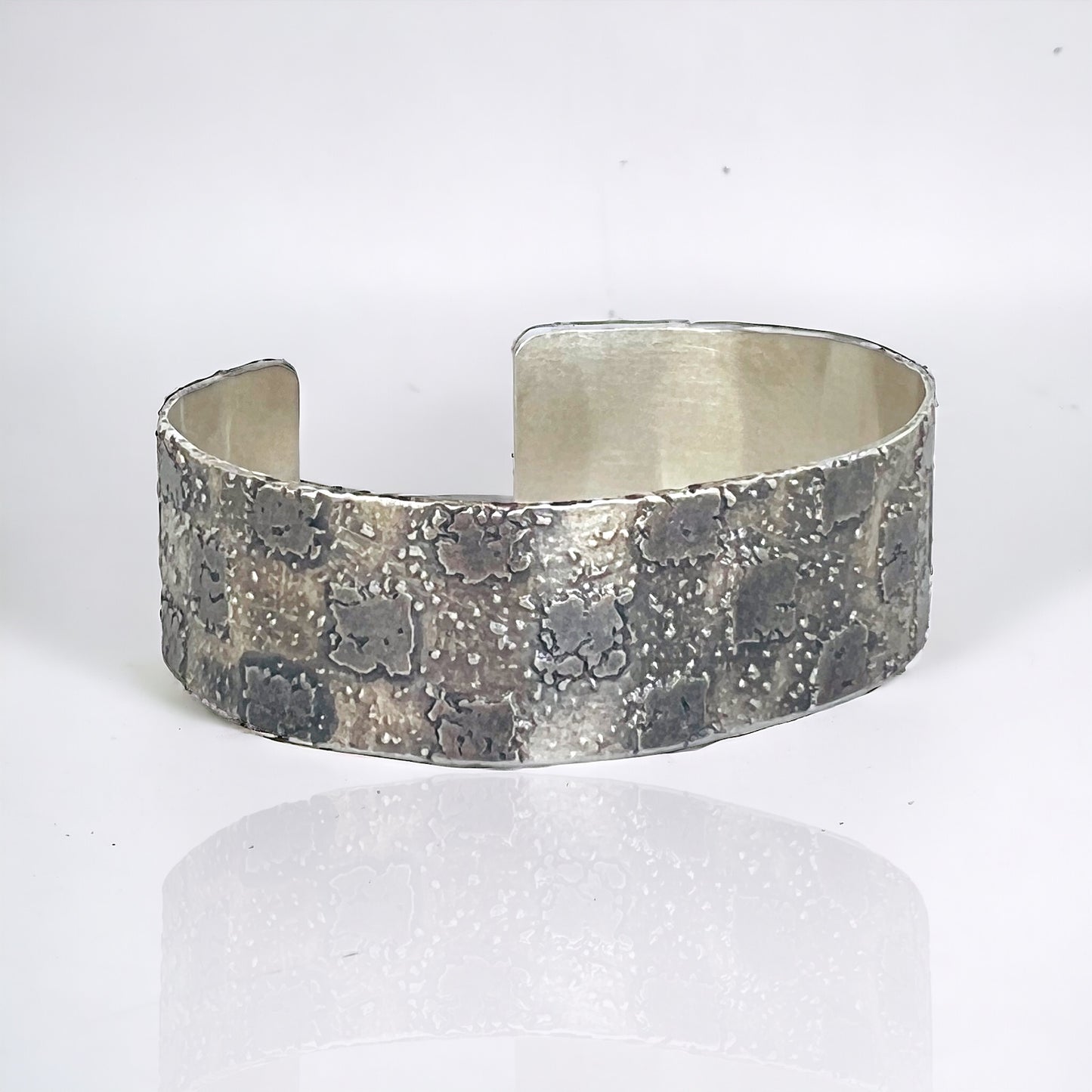 "Angular and Organic Squares" Stunning Sterling Unisex Cuff