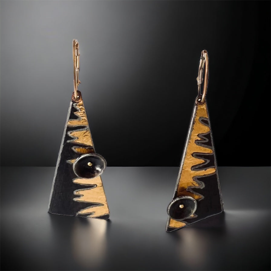 It's A Jungle Out There....steel and 24K gold dangles