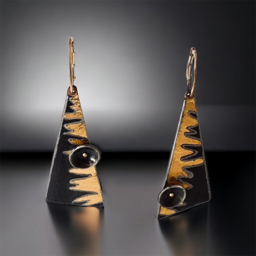 It's A Jungle Out There....steel and 24K gold dangles