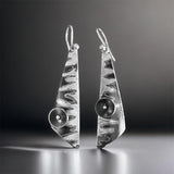 "It's a Jungle Out There"....contemporary steel, fine silver dangles