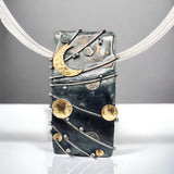 Beautiful Night...24k Gold and Sterling Statement Pendant