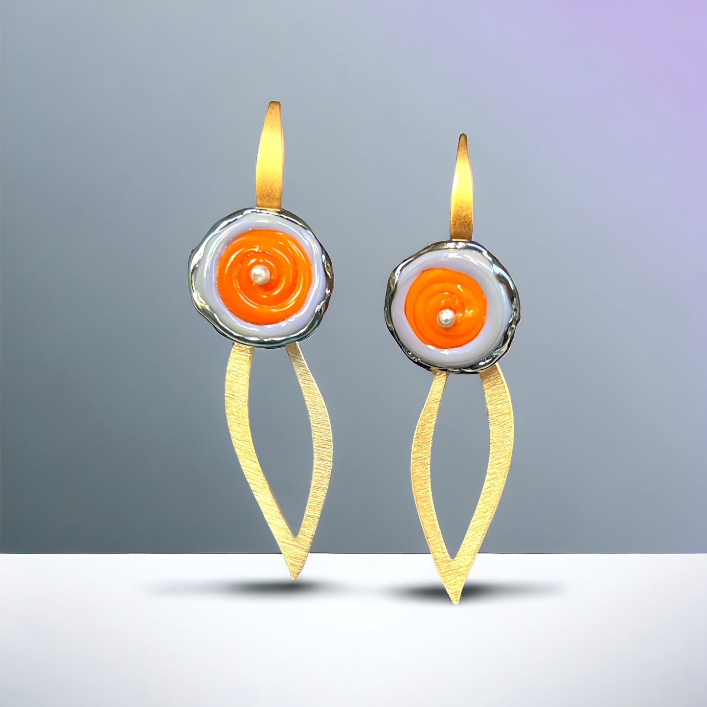 Garden Party Gold, Colorful Glass Flower Dangles