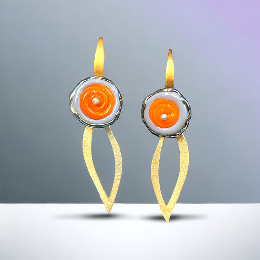 Garden Party Gold, Colorful Glass Flower Dangles
