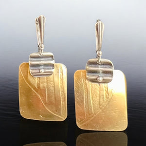Modern Geometric Art Jewelry Earrings in Sterling Silver & NuGold