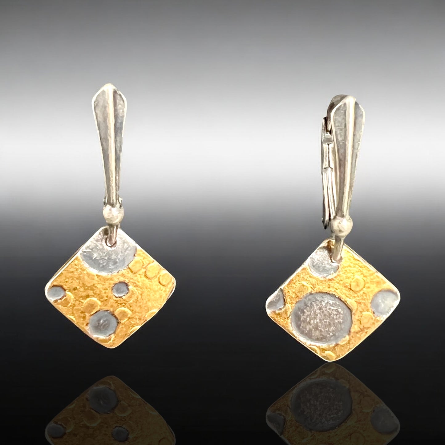 Minimalist 24K Gold & Sterling Art Jewelry Earrings