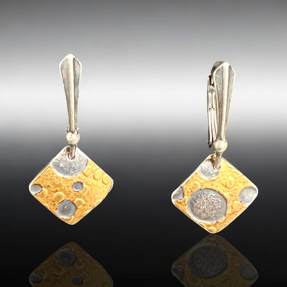 Minimalist 24K Gold & Fine Silver Art Jewelry Earrings