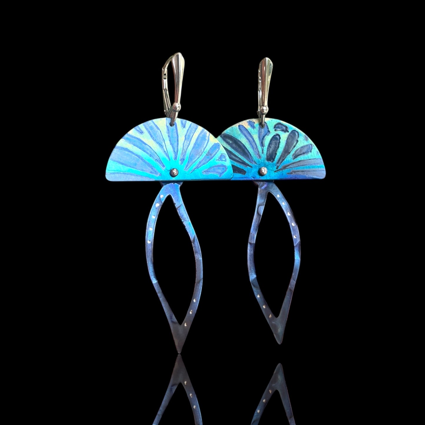 One of a Kind Titanium Earrings – Kinetic Art to Wear by Diana Hirschhorn