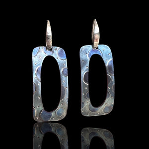 Modern Titanium Earrings – Anodized Blue Statement Jewelry, Lightweight Dangles