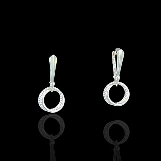 Minimalist Silver Circle Dangle Earrings