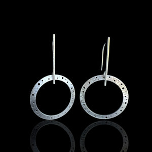 Modern Sculptural Hoop Earrings in Stainless Steel and Sterling Silver