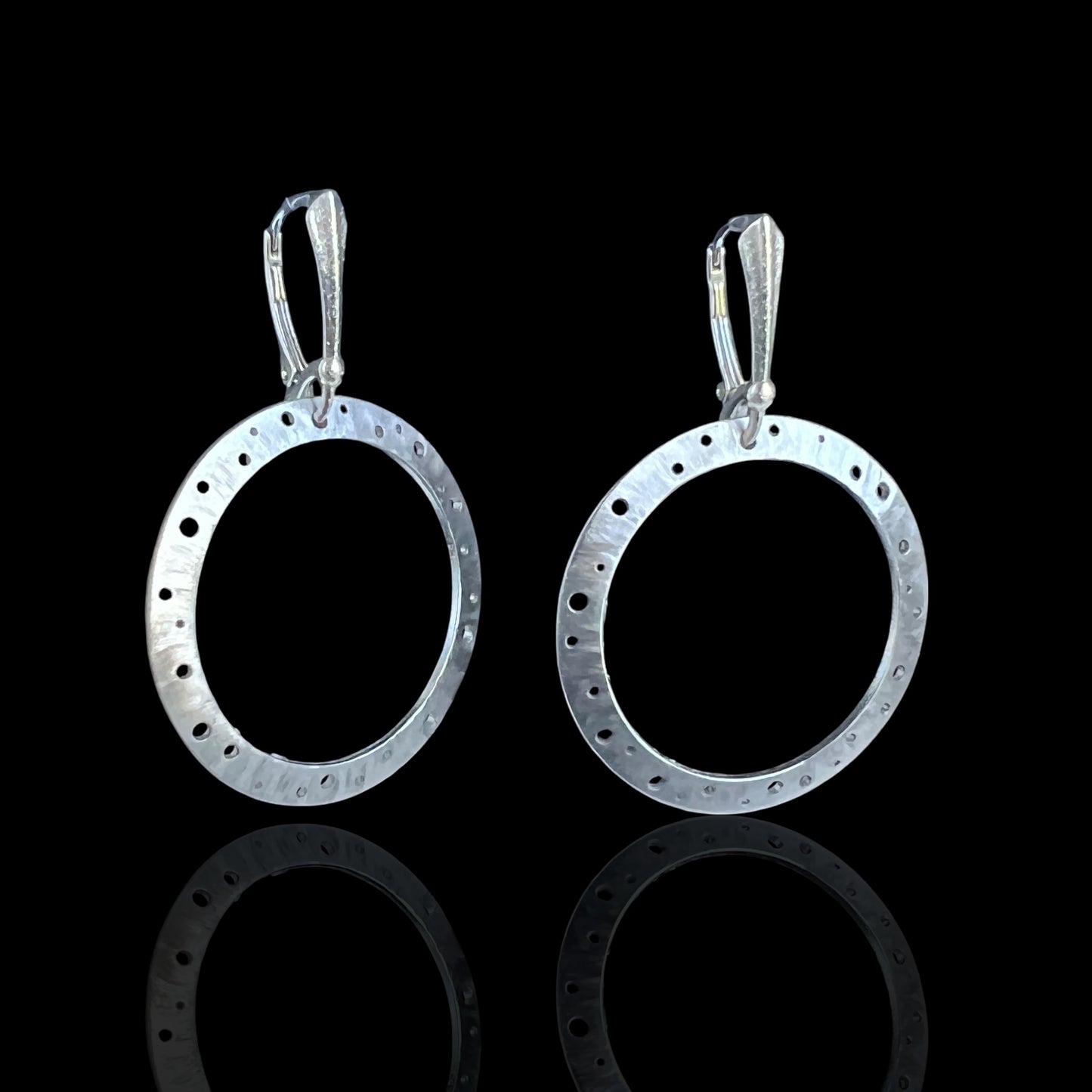 Sculptural Stainless Steel Hoop Earrings – DianaHDesigns Original