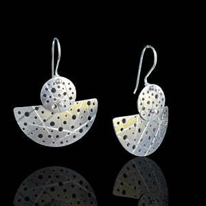 Diana Hirschhorn Art Jewelry - Bold Handmade Kinetic Half-Moon Earrings