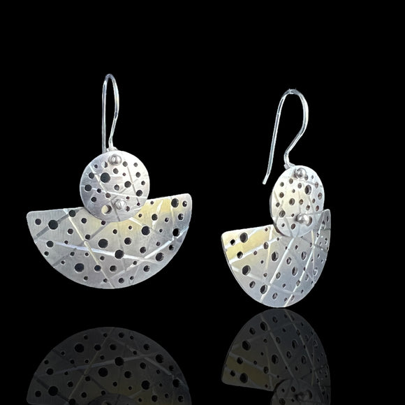 Diana Hirschhorn Art Jewelry - Bold Handmade Kinetic Half-Moon Earrings