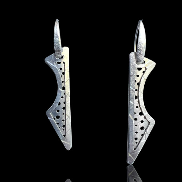 Industrial geometric design earrings...bold and unique layered design.