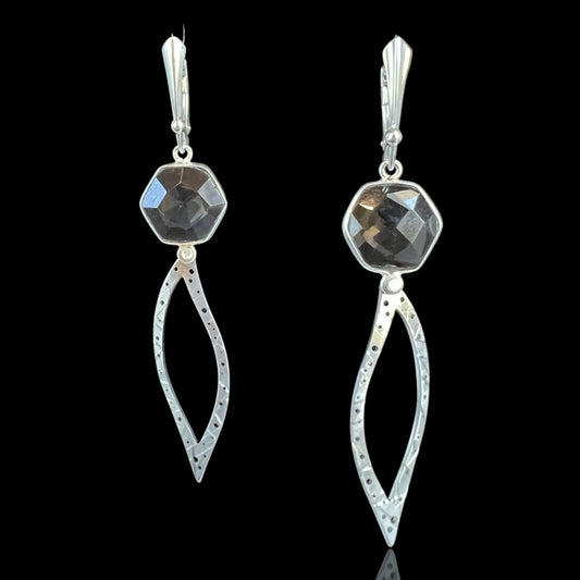 Bold Smoky Topaz Quartz Leaf Earrings – Diana Hirschhorn Art Jewelry