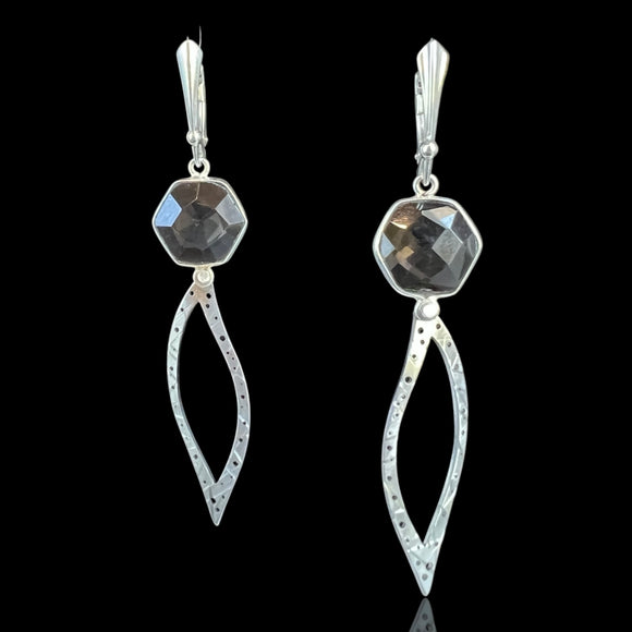 Bold Smoky Topaz Quartz Leaf Earrings – Diana Hirschhorn Art Jewelry
