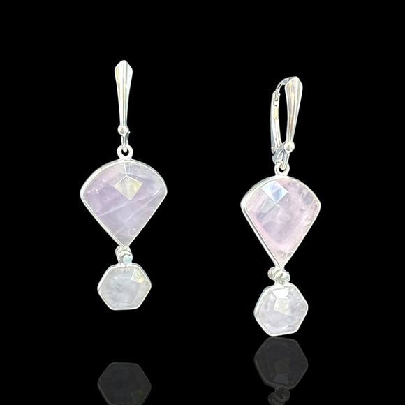 Blush Pink Rose Quartz Earrings – Modern Gemstone Jewelry