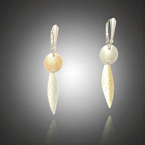 Slim Gold Silver Marquise Earrings