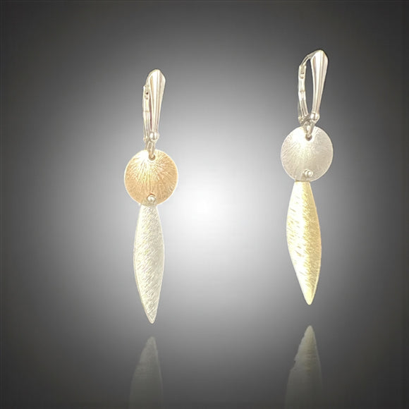 Slim Gold Silver Marquise Earrings
